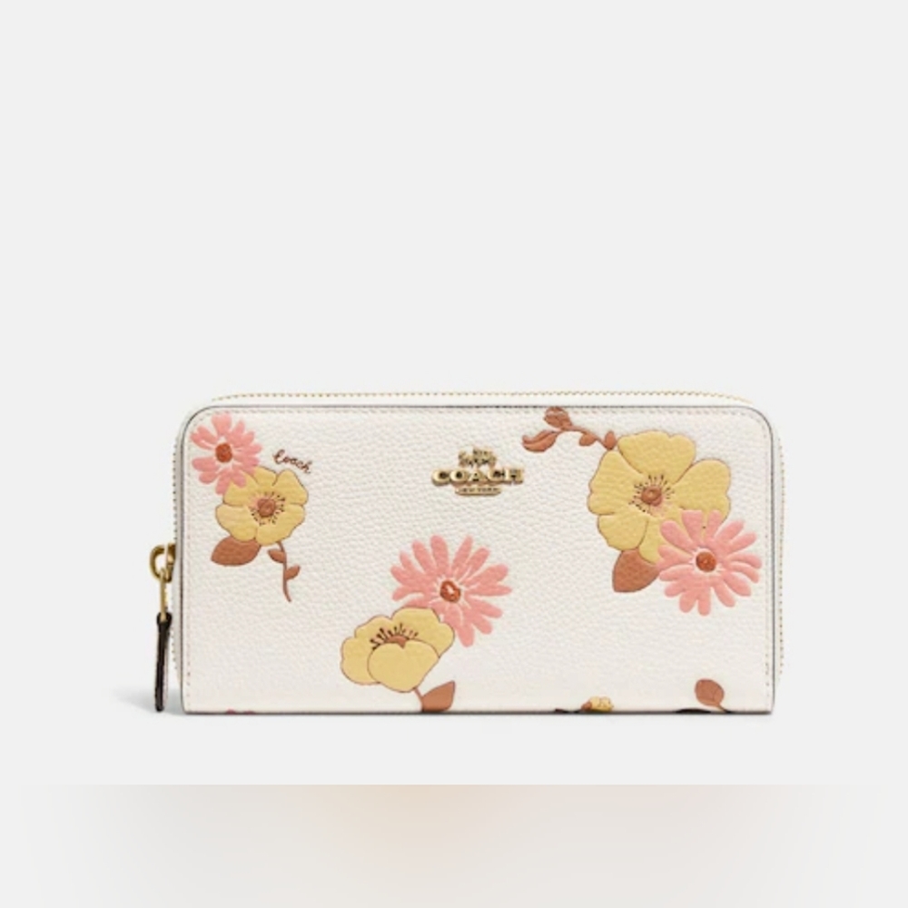 Coach Accordion Zip Wallet In Floral Print